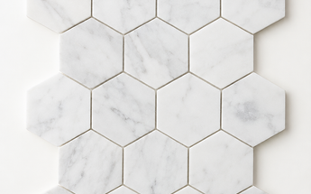 Oriental White Marble Mosaic - 6in Hexagon