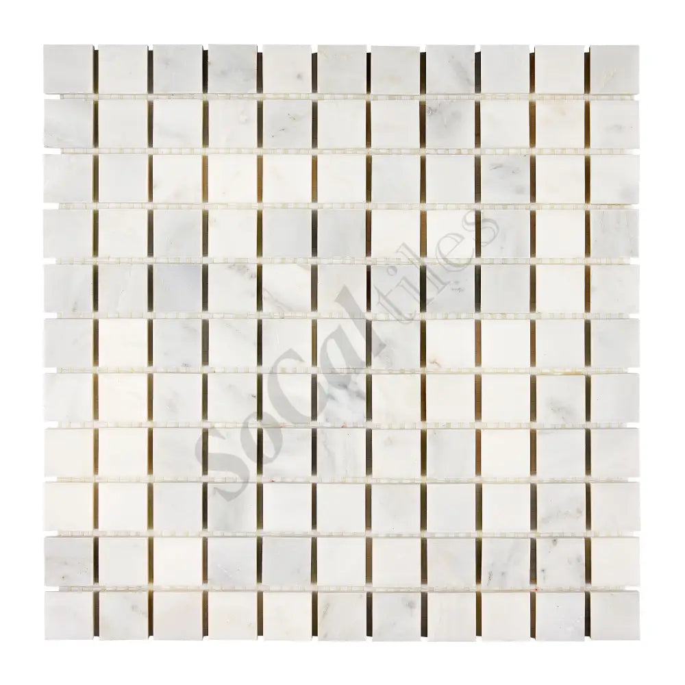 Oriental White (Asian Statuary) Marble 1’’ X 1’’ Mosaic Polished/Honed Wall Tile