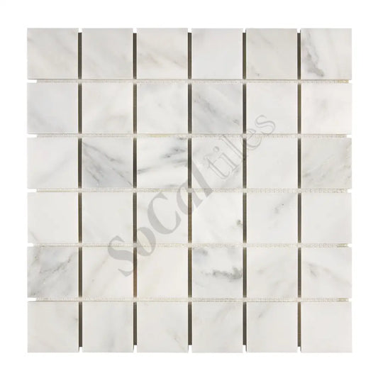 Oriental White (Asian Statuary) Marble 2’’ X 2’’ Mosaic Polished/Honed Wall Tile