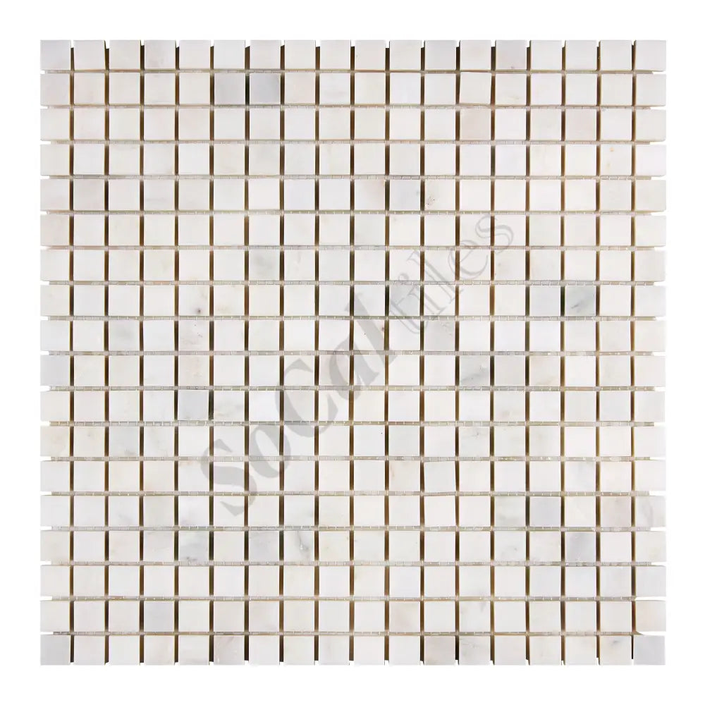 Oriental White (Asian Statuary) Marble 5/8’’ X 5/8’’ Mosaic Polished/Honed Wall Tile