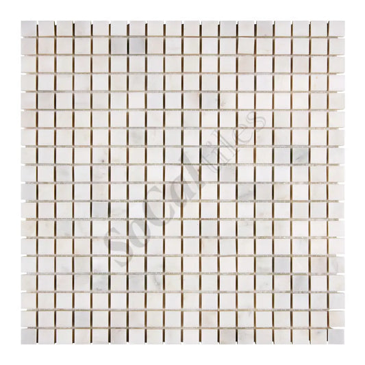 Oriental White (Asian Statuary) Marble 5/8’’ X 5/8’’ Mosaic Polished/Honed Wall Tile