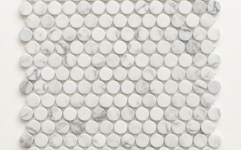 Oriental White Marble Mosaic - Penny-Round