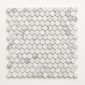 Oriental White Marble Mosaic - Penny-Round