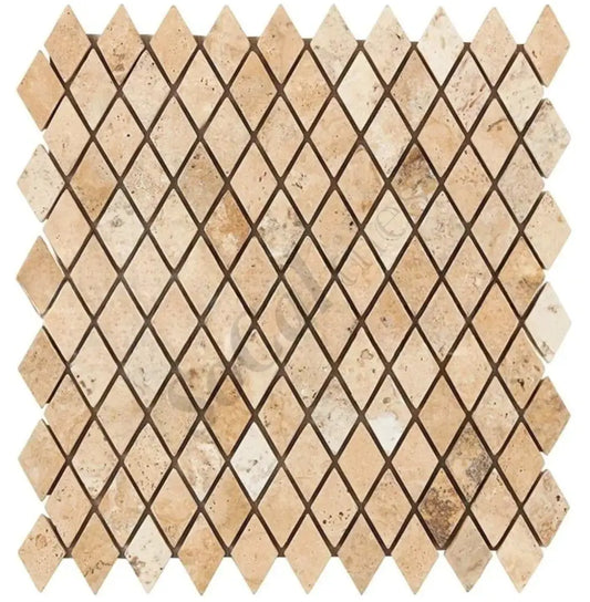 Philadelphia Travertine 1’’ X 2’’ Diamond Mosaic Tumbled Wall Tile