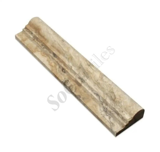 Philadelphia Travertine 2-1/2’’ X 12’’ Double-Step Chair Rail Trim Honed Double-Step Chair Rail
