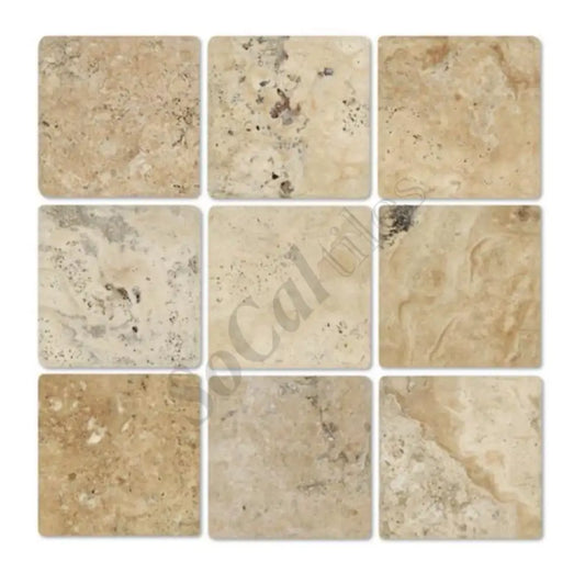 Philadelphia Travertine 4’’ X 4’’ Tile Tumbled Wall Tile