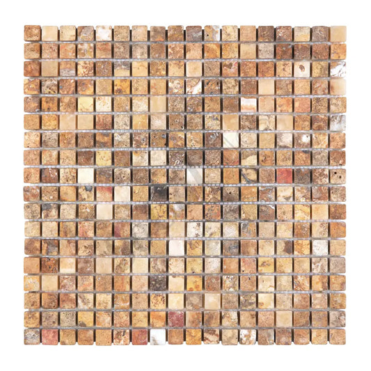 Scabos Travertine 5/8’’ X 5/8’’ Mosaic Tumbled/Polished Wall Tile