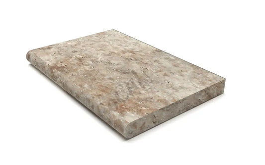 Silver Pewter Blend Travertine 16’’ X 24’’ 5 cm Pool-Coping Tumbled Wall Tile