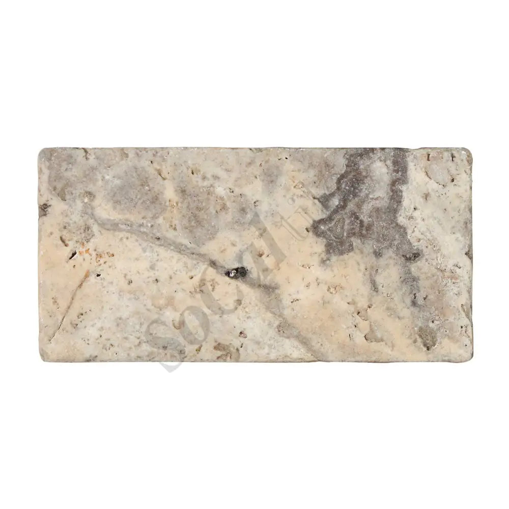 Silver Pewter Blend Travertine 3’’ X 6’’ Tile Tumbled Wall Tile