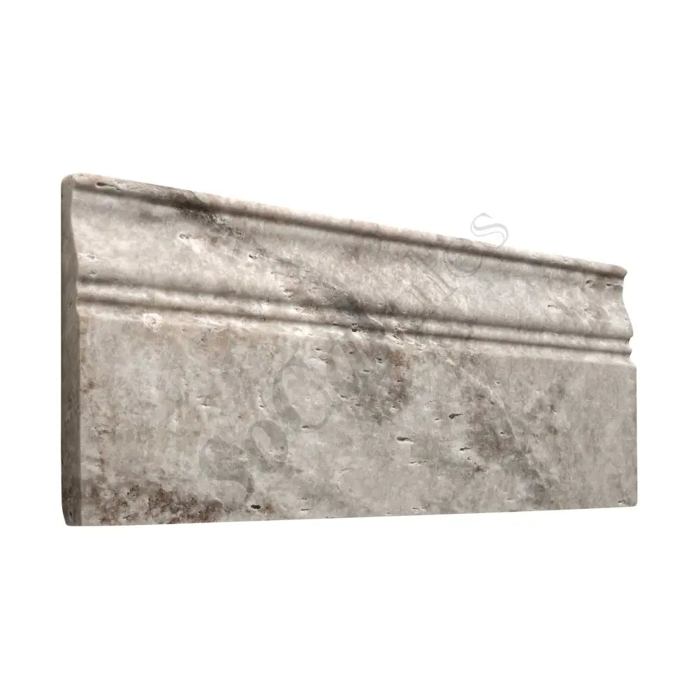 Silver Pewter Blend Travertine 5’’ X 12’’ Baseboard Trim Honed Baseboard