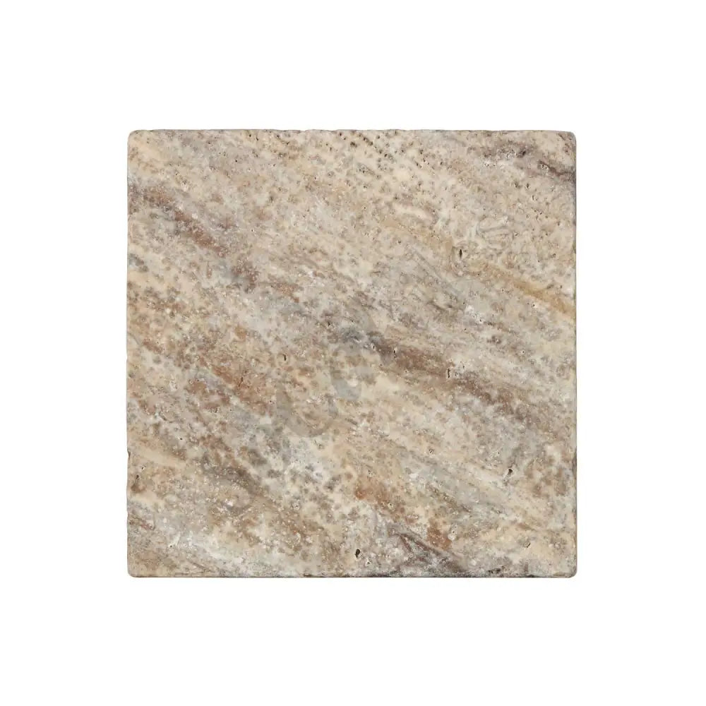 Silver Pewter Blend Travertine 6’’ X 6’’ Tile Tumbled Wall Tile