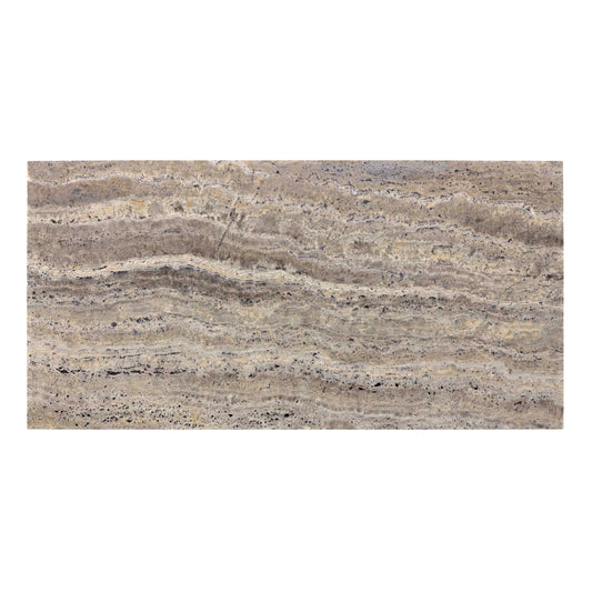 Silver Pewter Blend Travertine 12’’ X 24’’ Tile Vein-Cut Filled & Honed/Filled & Polished Filled & Honed / 1 sq. ft.