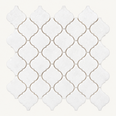 Thassos White Marble Mosaic - Arabesque Lantern - 2