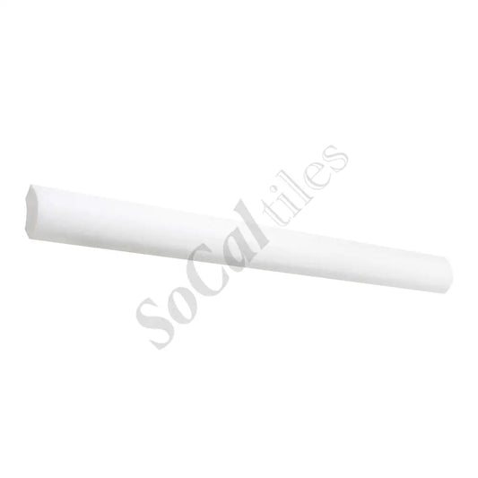 Thassos White Marble 1’’ X 12’’ Quarter-Round Trim Polished/Honed Quarter-Round
