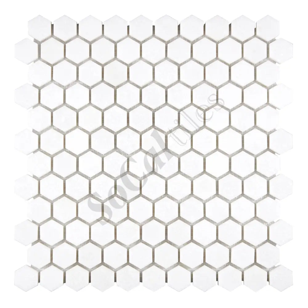 Thassos White Marble 1’’ X 1’’ Hexagon Mosaic Polished/Honed Backsplash Tile