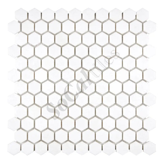 Thassos White Marble 1’’ X 1’’ Hexagon Mosaic Polished/Honed Backsplash Tile