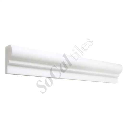 Thassos White Marble 2’’ X 12’’ Single-Step Chair Rail Trim Polished/Honed Single-Step Chair Rail