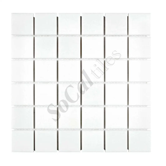 Thassos White Marble 2’’ X 2’’ Mosaic Polished/Honed Backsplash Tile