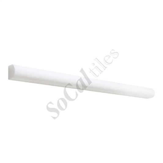 Thassos White Marble 3/4’’ X 12’’ Bullnose Liner Polished/Honed Liner