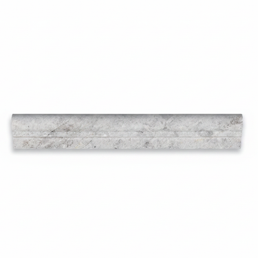 Tundra Gray Marble 2x12 chair rail on white