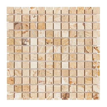 Valencia Travertine 1’’ X 1’’ Mosaic Tumbled Wall Tile