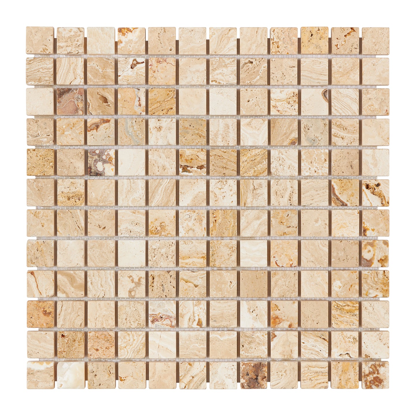 Valencia Travertine 1’’ X 1’’ Mosaic Tumbled Wall Tile