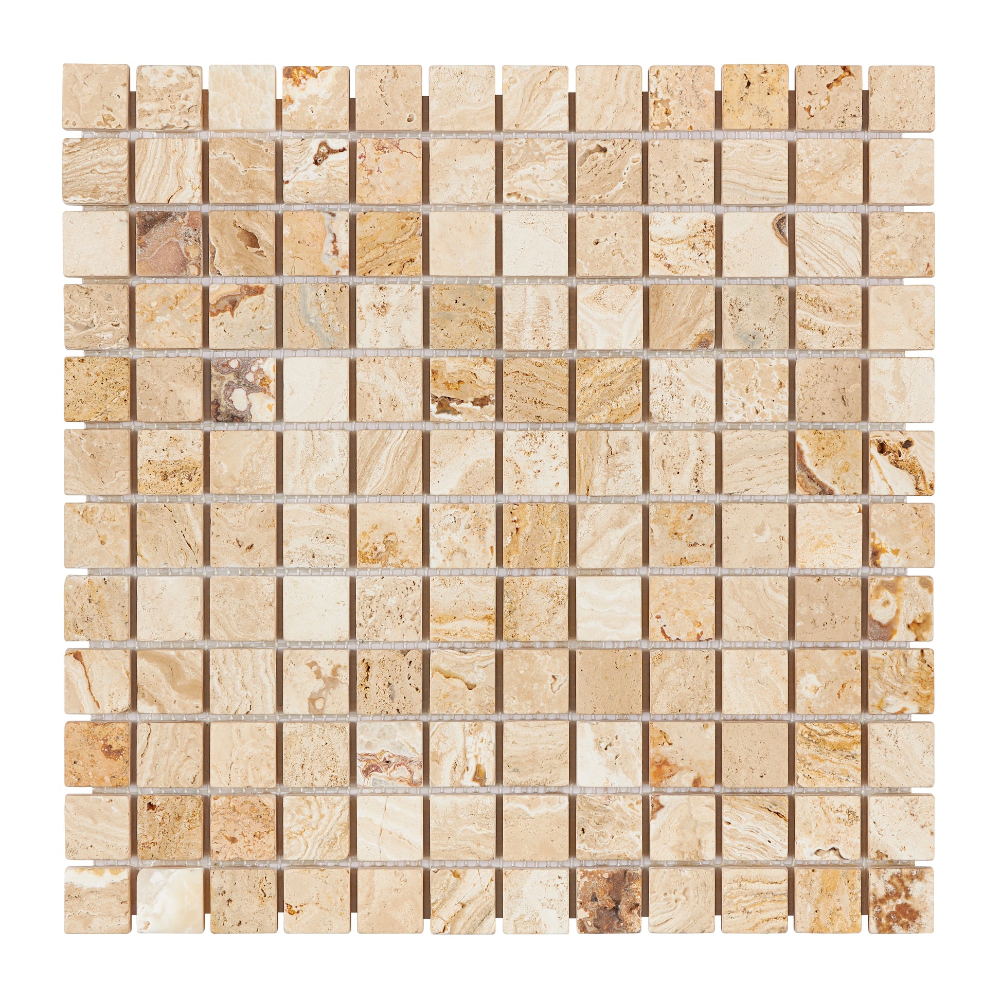 Valencia Travertine 1’’ X 1’’ Mosaic Tumbled Wall Tile