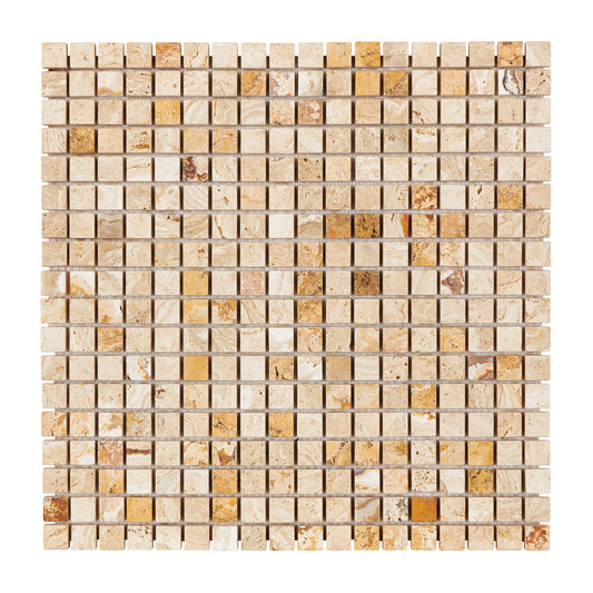 Valencia Travertine 5/8’’ X 5/8’’ Mosaic Tumbled Wall Tile