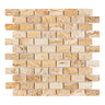 Valencia Travertine 1’’ X 2’’ Brick Mosaic Tumbled/Split-Faced Tumbled / 1 sheet Wall Tile
