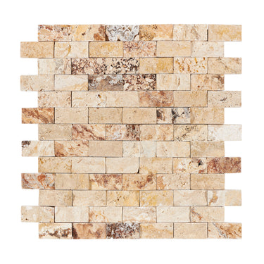 Valencia Travertine Mosaic - 1x2 Brick