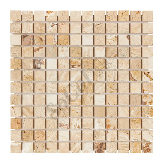Valencia Travertine 1’’ X 1’’ Mosaic Tumbled Wall Tile