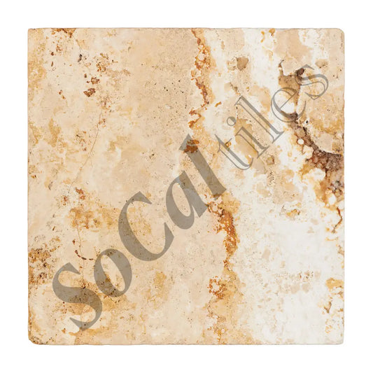 Valencia Travertine 12’’ X 12’’ Tile Tumbled Wall Tile
