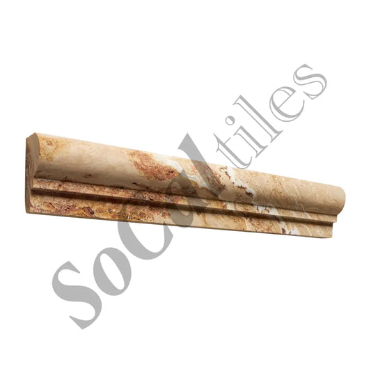 Valencia Travertine 2’’ X 12’’ Single-Step Chair Rail Trim Honed Single-Step Chair Rail