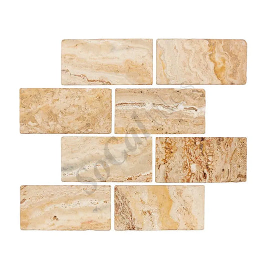 Valencia Travertine 3’’ X 6’’ Tile Tumbled Wall Tile