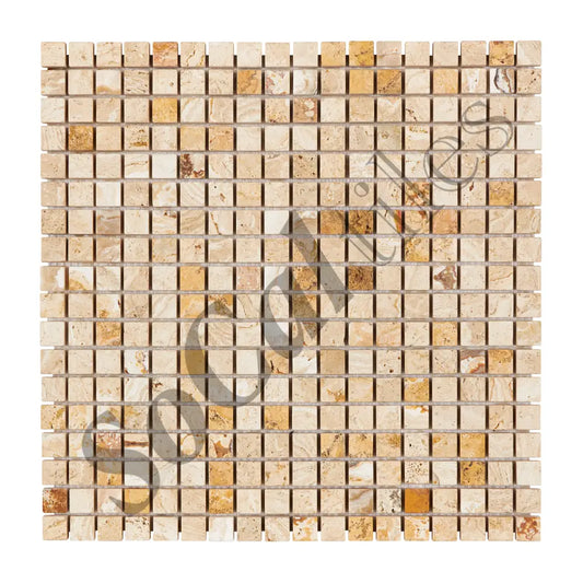 Valencia Travertine 5/8’’ X 5/8’’ Mosaic Tumbled Wall Tile
