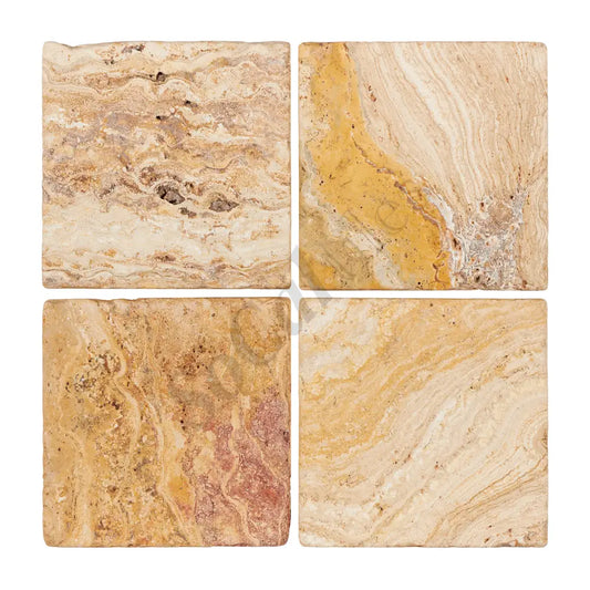Valencia Travertine 6’’ X 6’’ Tile Tumbled Wall Tile