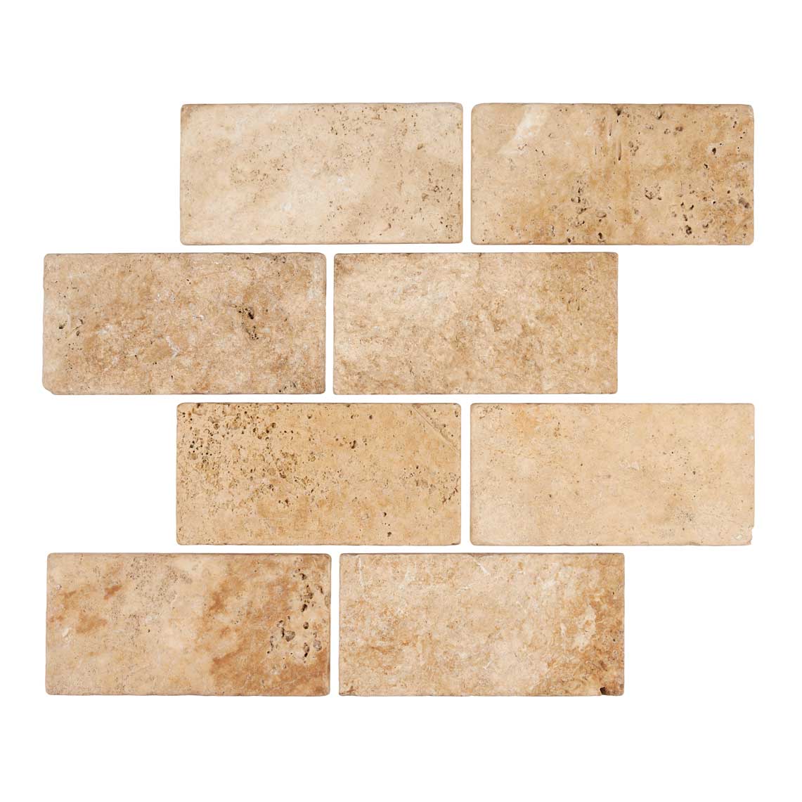 Walnut Travertine 3’’ X 6’’ Tile Tumbled Wall Tile
