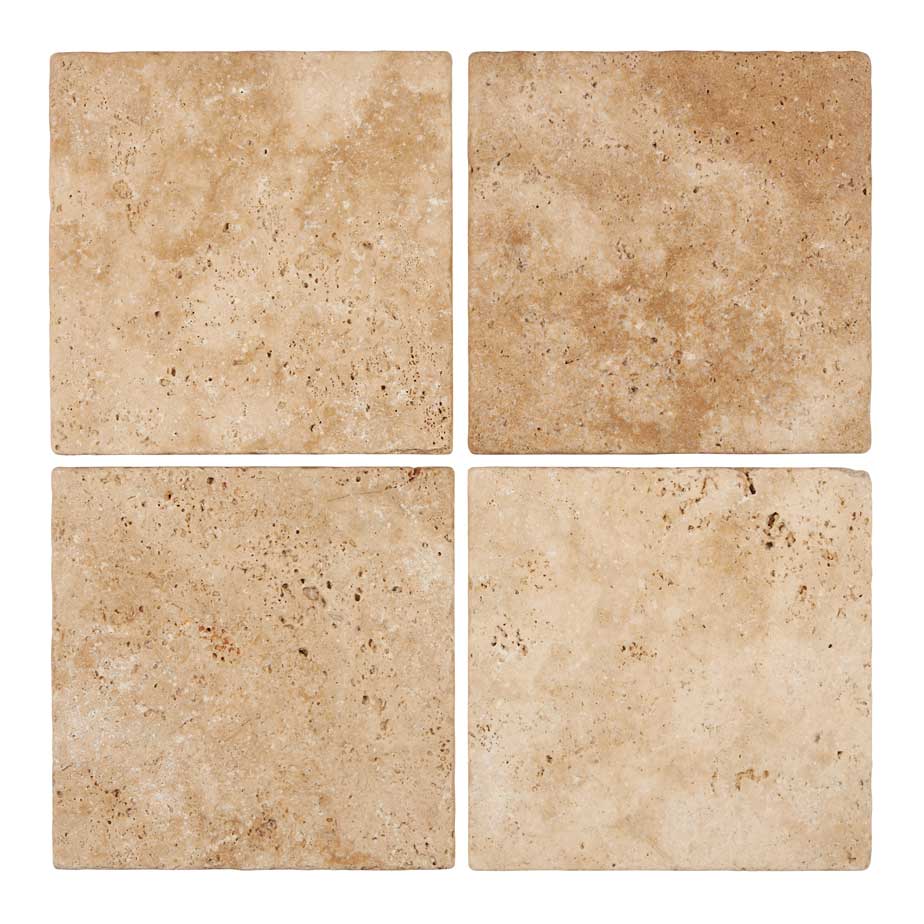 Walnut Travertine 6’’ X 6’’ Tile Tumbled Wall Tile