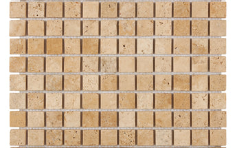 Walnut Travertine 1’’ X 1’’ Mosaic Tumbled Backsplash Tile