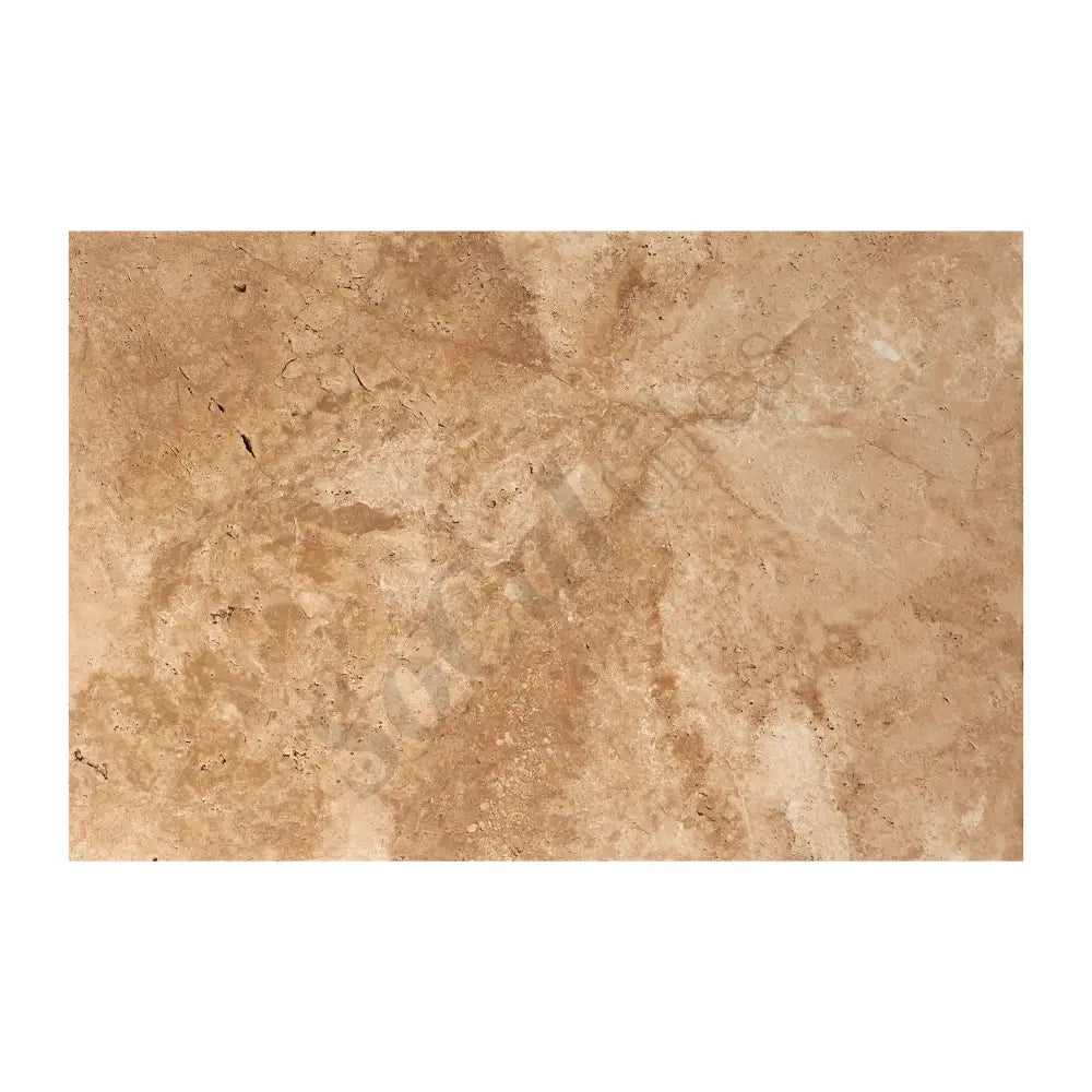 Walnut Travertine 16’’ X 24’’ Tile Unfilled Brushed & Chiseled Wall Tile