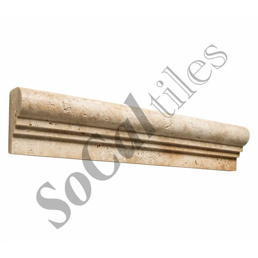 Walnut Travertine 2-1/2’’ X 12’’ Double-Step Chair Rail Trim Honed Double-Step Chair Rail
