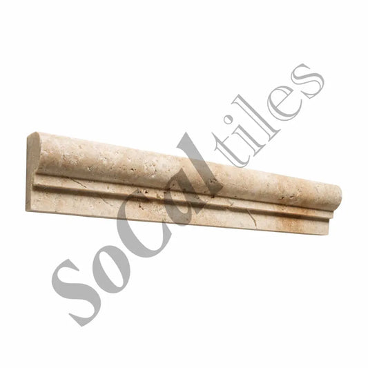 Walnut Travertine 2’’ X 12’’ Single-Step Chair Rail Trim Honed Single-Step Chair Rail
