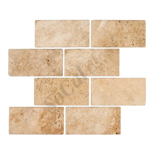 Walnut Travertine 3’’ X 6’’ Tile Tumbled Wall Tile