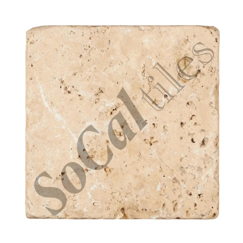 Walnut Travertine 4’’ X 4’’ Tile Tumbled Wall Tile