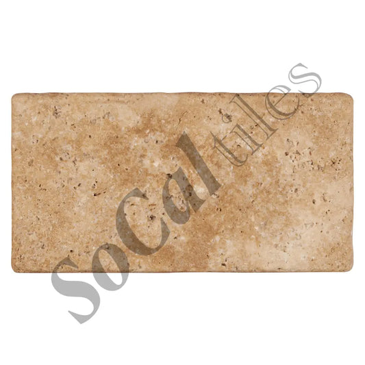 Walnut Travertine 6’’ X 12’’ Tile Tumbled/Filled & Honed Wall Tile