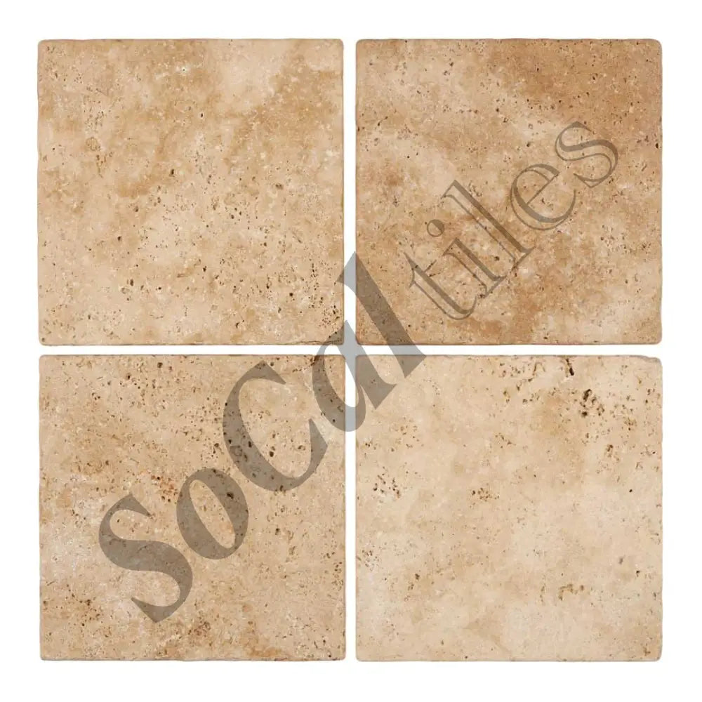 Walnut Travertine 6’’ X 6’’ Tile Tumbled Wall Tile