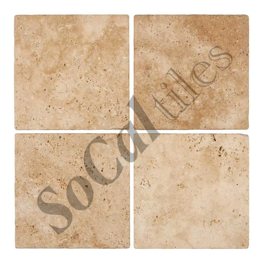 Walnut Travertine 6’’ X 6’’ Tile Tumbled Wall Tile