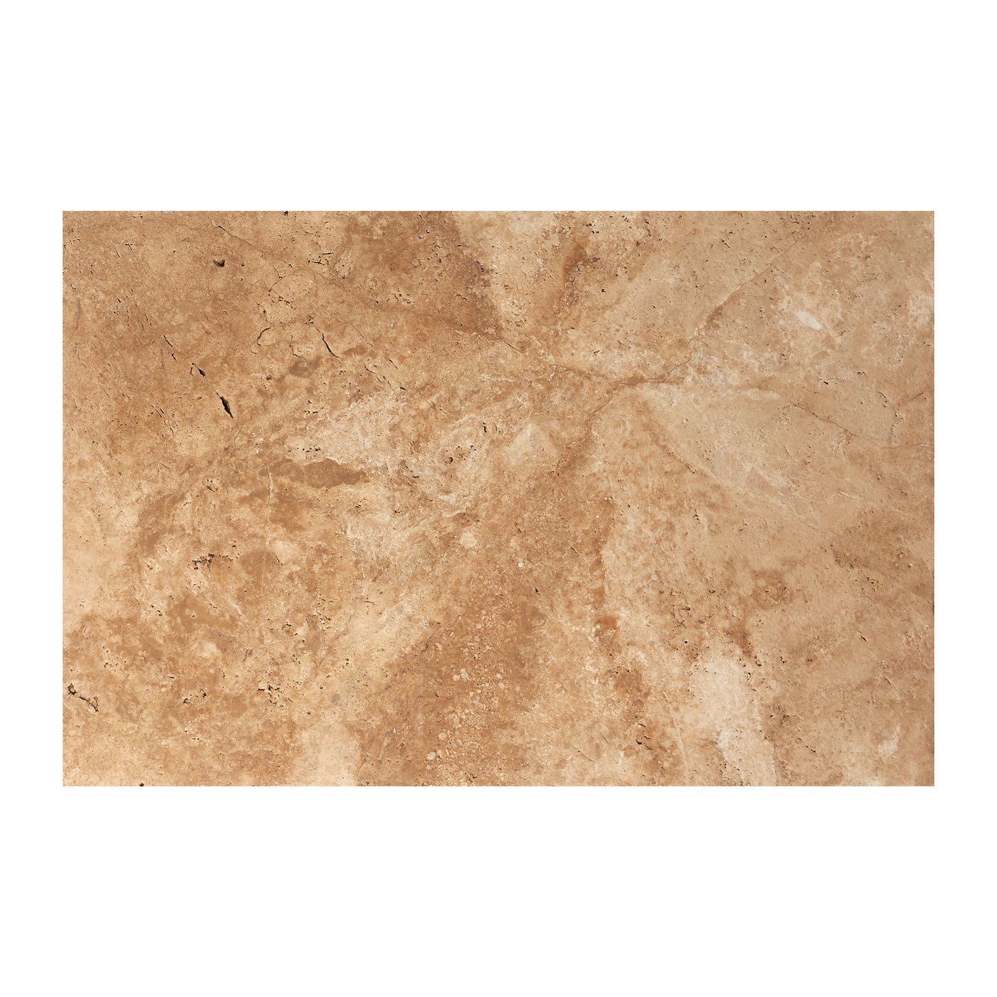 Walnut Travertine 16’’ X 24’’ Tile Unfilled Brushed & Chiseled Wall Tile