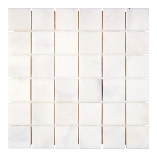 Afyon White Marble 2" X 2" Mosaic Polished