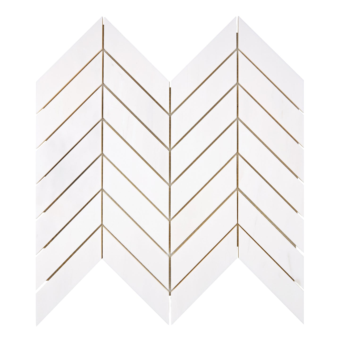 Bianco Dolomite Chevron Mosaic Polished/Honed